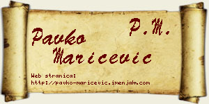 Pavko Marićević vizit kartica